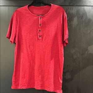 Classic Red Henley Tee for Men